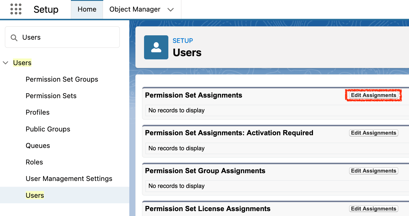 Edit Salesforce User Permission Set Assignments