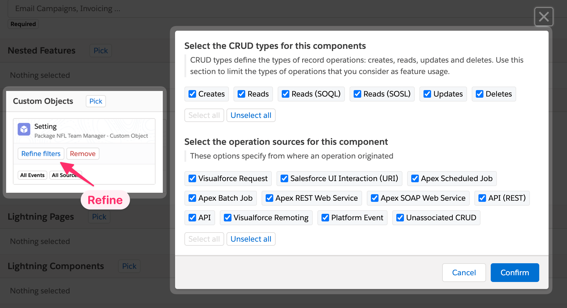 Refine Custom Object Filters in ISVapp Feature Management