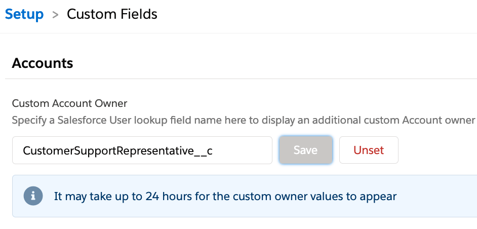 ISVapp Setup Custom Owner Field