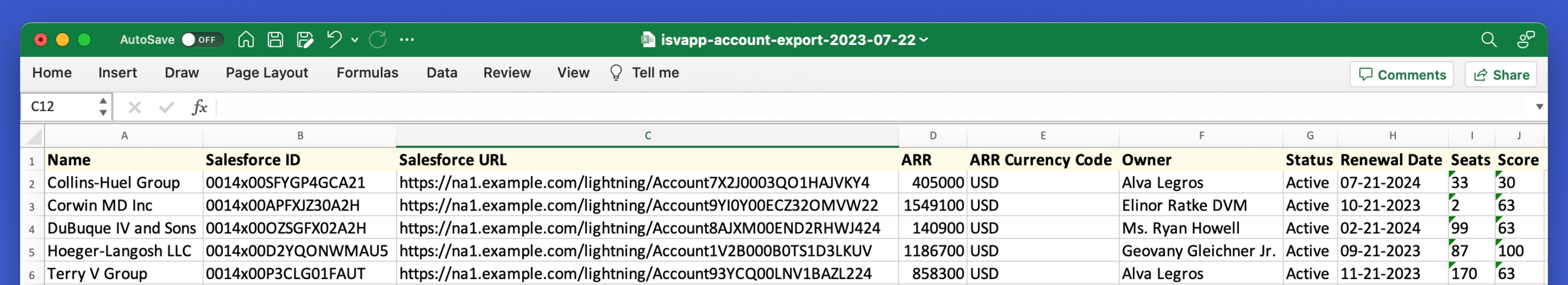 Account Browser Export