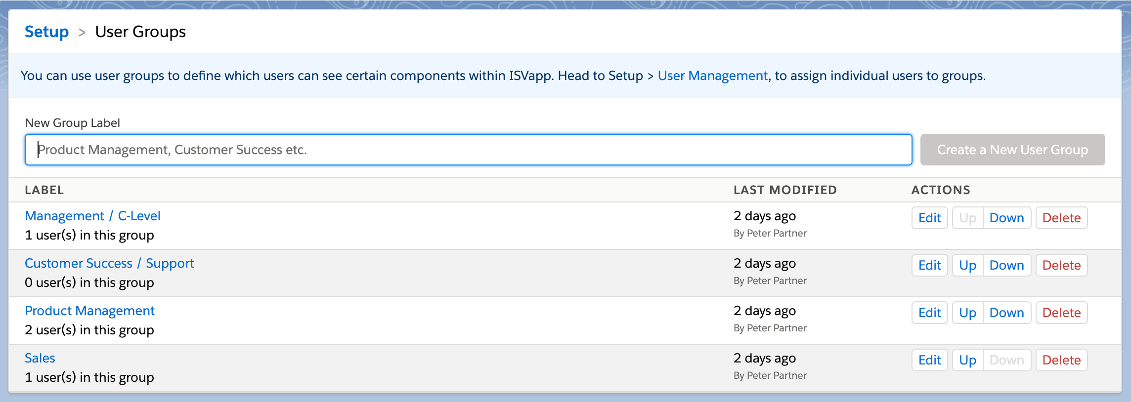 User Groups Overview